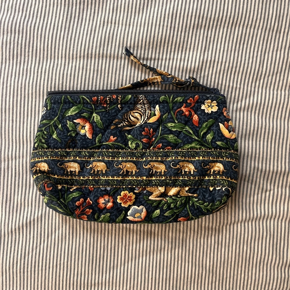 Vera Bradley Navy Floral and Elephant Clutch